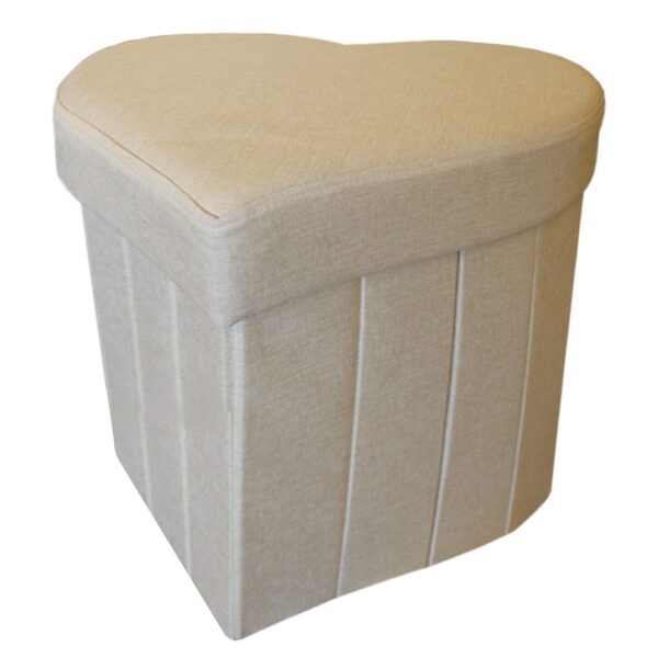 Heart-shaped foldable storage ottoman using PVC -HS15-E345